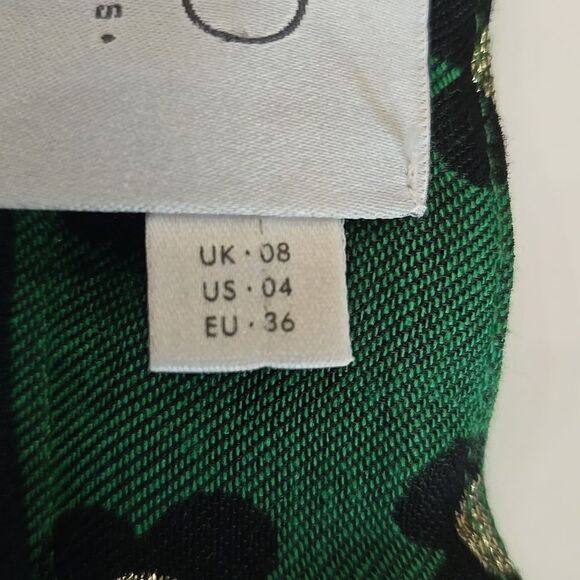 Anthropologie HD Paris Green Floral Mini Skirt Size 4‎ Retro Twee Career - Picture 9 of 14